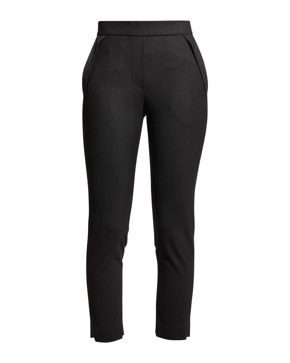 Mid-Rise Straight-Leg Ankle Trousers